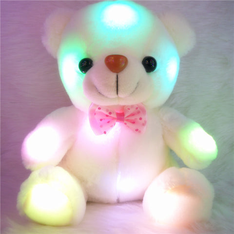 J121 Kids Favorites!New Arrival 20cm Lovely Soft LED Colorful Glowing Teddy Bear Stuffed Plush Toy Gifts For Birthday