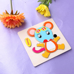 Brand New Baby Kid Cartoon Animals Dimensional Puzzles Toy 15 Different Jigsaw Puzzles Educational Toy for Children Gifts FCI#