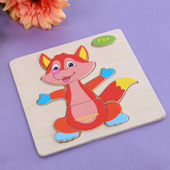 Brand New Baby Kid Cartoon Animals Dimensional Puzzles Toy 15 Different Jigsaw Puzzles Educational Toy for Children Gifts FCI#