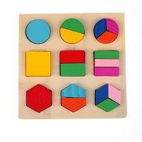 Wooden Square Shape Puzzle Toy Montessori Early Educational Learning Kids Toy Gifts Puzzles & Magic Cubes Toy