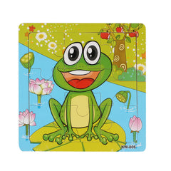 Modern Cartoon Baby Puzzle Set Toys Wooden Education Learning tools Toy For Kids Cow Frog Bee Hedgehog H35