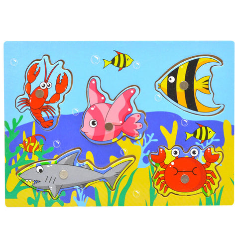 Brand New Baby Kid Wooden Magnetic Fishing Game&3D Jigsaw Puzzle Toy Interesting Baby Children Educational Puzzles Toy Gift FCI#